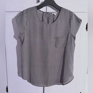 Lily White Black and White Striped Blouse